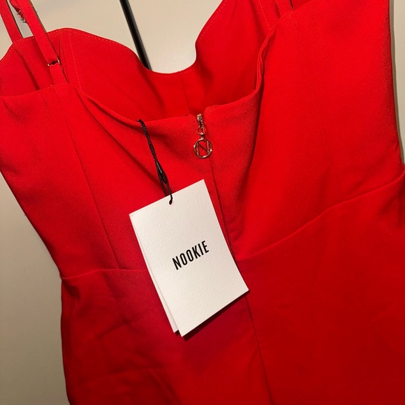 NWT NOOKIE ALLURE Red Cherry Midi Dress Size Medium - Picture 10 of 12